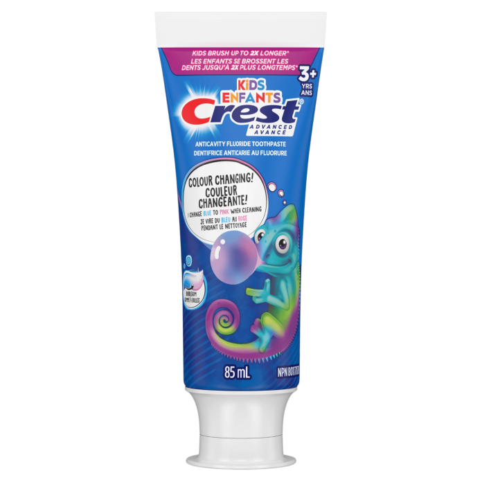 Детская зубная паста с фтором, меняющая цвет, со вкусом жевательной резинки Crest Advanced Kids Color Changing Fluoride Toothpaste Bubblegum Flavor - от 2 до 4 лет