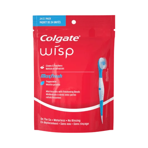 Одноразовые мини-зубные щётки для свежести Colgate Max Fresh Wisp Disposable Mini Travel Toothbrushes, Peppermint - 24штуки
