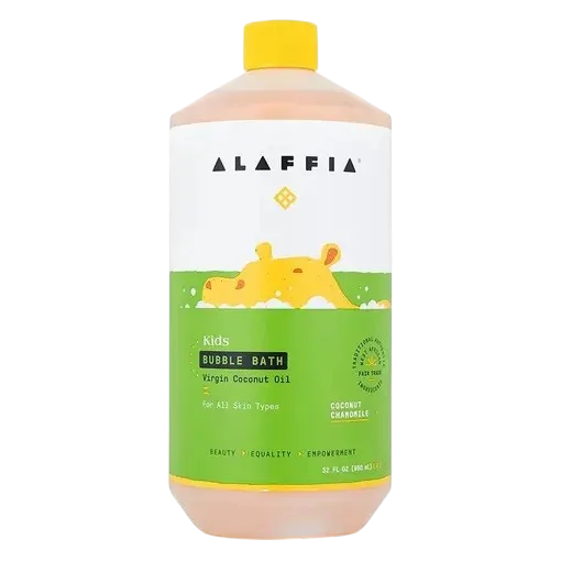 Alaffia Babies & Kids Bubble Bath Coconut & Chamomile - 950 ml kokos va moychechakli, shia yog'li bolalar vanna ko'pigi