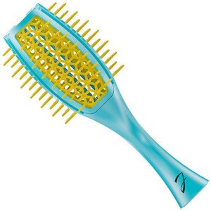 Расческа-брашинг для объема, бирюзово-жёлтая - Janeke Tulip Vented Brush Curvy