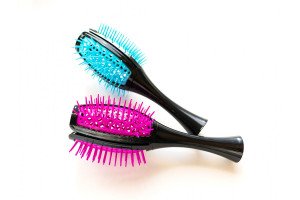 Расческа-брашинг для объема, черный/фуксия - Janeke Tulip Vented Brush Curvy