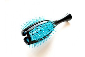 Расческа-брашинг для объема, черный/бирюзовый - Janeke Tulip Vented Brush Curvy