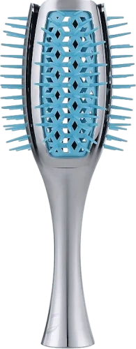 Расческа-брашинг для объема, серебристо-бирюзовая - Janeke Tulip Vented Brush Curvy