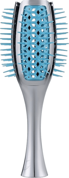 Расческа-брашинг для объема, серебристо-бирюзовая - Janeke Tulip Vented Brush Curvy