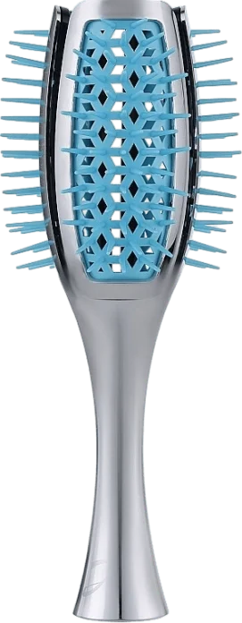 Расческа-брашинг для объема, серебристо-бирюзовая - Janeke Tulip Vented Brush Curvy