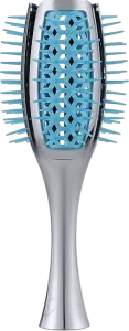 Расческа-брашинг для объема, серебристо-бирюзовая - Janeke Tulip Vented Brush Curvy