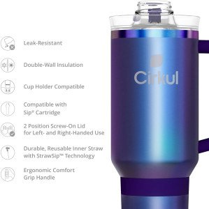 Термостакан с трубочкой и ручкой Cirkul Chameleon Stainless Steel Tumbler All-Day StrawSip™