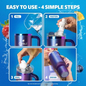 Термостакан с трубочкой и ручкой Cirkul Chameleon Stainless Steel Tumbler All-Day StrawSip™