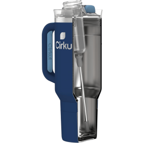 Термостакан с трубочкой и ручкой Cirkul Midnight Blue Stainless Steel Tumbler All-Day StrawSip™