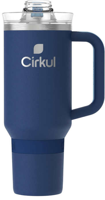 Термостакан с трубочкой и ручкой Cirkul Midnight Blue Stainless Steel Tumbler All-Day StrawSip™