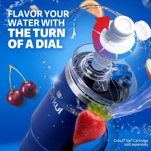 Термостакан с трубочкой и ручкой Cirkul Midnight Blue Stainless Steel Tumbler All-Day StrawSip™