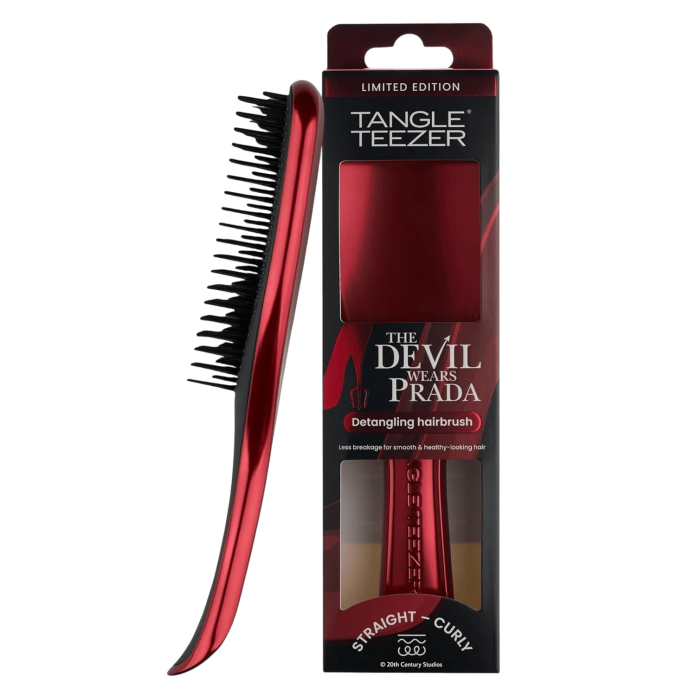 Devil Wears Prada X Tangle Teezer The Ultimate Detangler Hair Brush - Red Metallic nam va quruq sochlar uchun taroq