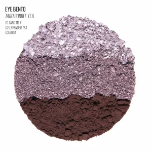 Kaja Eye Bento Bouncy Eyeshadow Trio - Taro Bubble Tea ko'z tenlari triosi