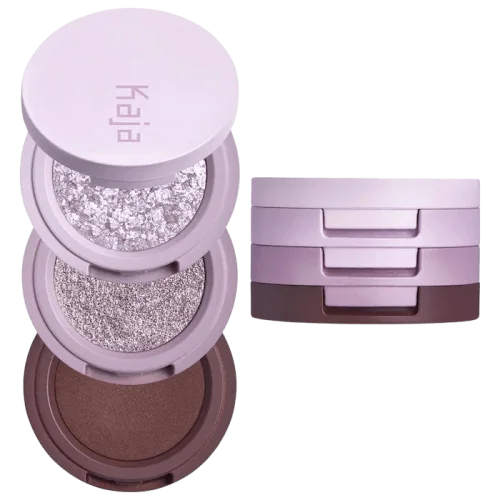 Трио теней для век Kaja Eye Bento Bouncy Eyeshadow Trio - Taro Bubble Tea
