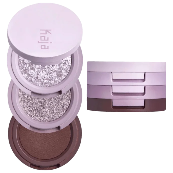 Kaja Eye Bento Bouncy Eyeshadow Trio - Taro Bubble Tea ko'z tenlari triosi
