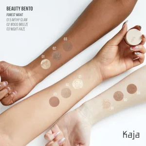 Kaja Eye Bento Bouncy Eyeshadow Trio - Forest Night 19 ko'z uchun tenlar trio