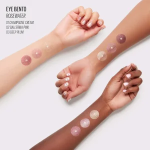 Kaja Eye Bento Bouncy Eyeshadow Trio - Rosewater 01 ko'z tenlari triosi
