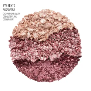 Kaja Eye Bento Bouncy Eyeshadow Trio - Rosewater 01 ko'z tenlari triosi