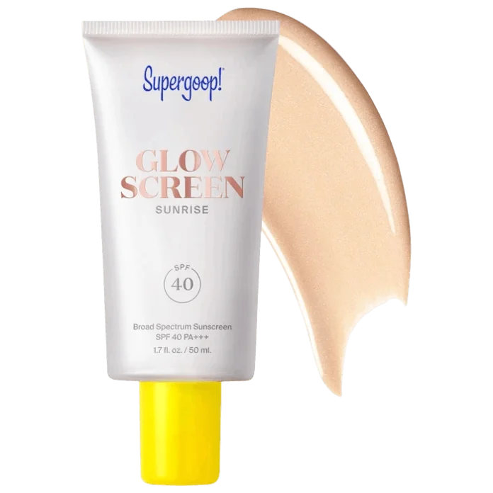 Supergoop! Glowscreen SPF 40 gialuron kislotasi va niatsinamidli quyoshdan himoyalovchi krem - 50 ml