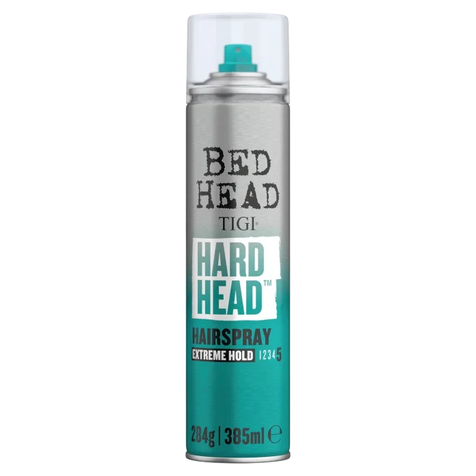 TIGI Bed Head Hard Head Hairspray Extreme Hold Level 5 - 385 ml o'ta kuchli fiksatsiyali soch lakeri