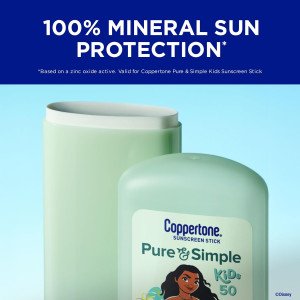 Минеральный солнцезащитный стик для детей Coppertone Pure and Simple Kids Disney Moana SPF 50
