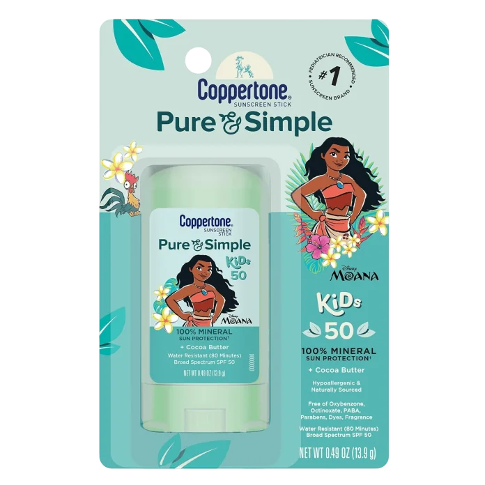 Минеральный солнцезащитный стик для детей Coppertone Pure and Simple Kids Disney Moana SPF 50