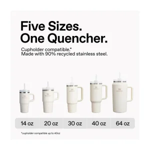 Stanley Quencher H2.0 FlowState trubkali va dastakli termostakani, 40 oz, Peony