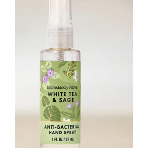 Bath & Body Works White Tea & Sage antibakterial qo'l spreyi, 29 ml