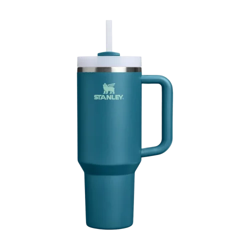 Термостакан с трубочкой и ручкой Stanley Quencher H2.0 FlowState Tumbler - Coastal Teal - 40 oz