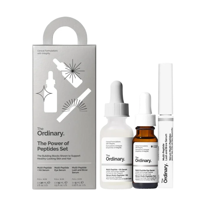 Пептидный набор для лица, глаз, ресниц и бровей The Ordinary Power of Peptides Set, 3 средства