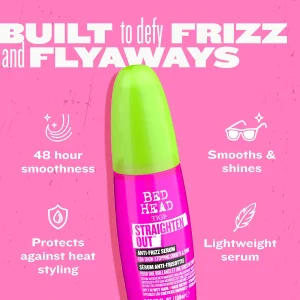 Sochlar uchun hurpayishga qarshi silliqlovchi TIGI Bed Head Straighten Out Anti Frizz Serum, 100 ml