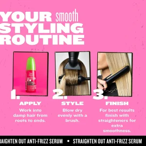 Sochlar uchun hurpayishga qarshi silliqlovchi TIGI Bed Head Straighten Out Anti Frizz Serum, 100 ml