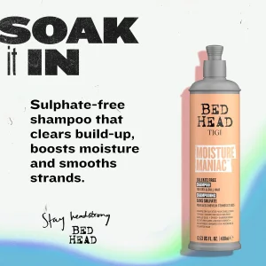 Увлажняющий бессульфатный шампунь для сухих и тусклых волос TIGI Bed Head Moisture Maniac, 400 мл