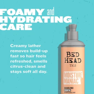 Увлажняющий бессульфатный шампунь для сухих и тусклых волос TIGI Bed Head Moisture Maniac, 400 мл