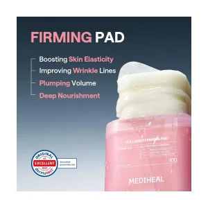 Укрепляющие тонер-пэды MEDIHEAL Collagen Firming Pad Retinol & Peptide - 100 шт