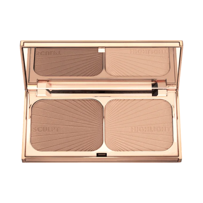 Charlotte Tilbury Filmstar Bronze & Glow Light to Medium bronzer va xaylayter paletkasi, 16 g