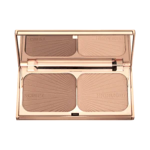 Charlotte Tilbury Filmstar Bronze & Glow Light to Medium bronzer va xaylayter paletkasi, 16 g
