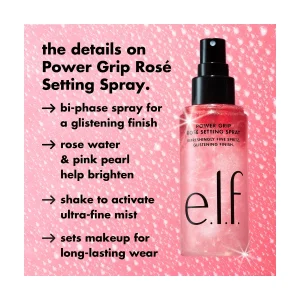 Сияющий спрей-фиксатор e.l.f. Power Grip Rosé Setting Spray, 80 мл