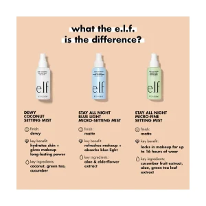 Матирующий спрей-фиксатор e.l.f. Stay All Night Blue Light Micro-Setting Mist, 80 мл