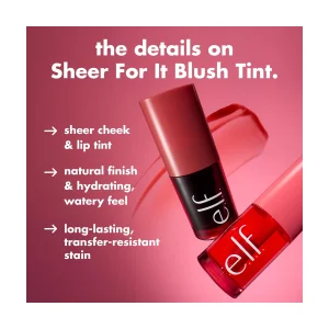 Тинт для губ и щёк e.l.f. Sheer For It Blush Tint Pink Positive, 6,5 мл