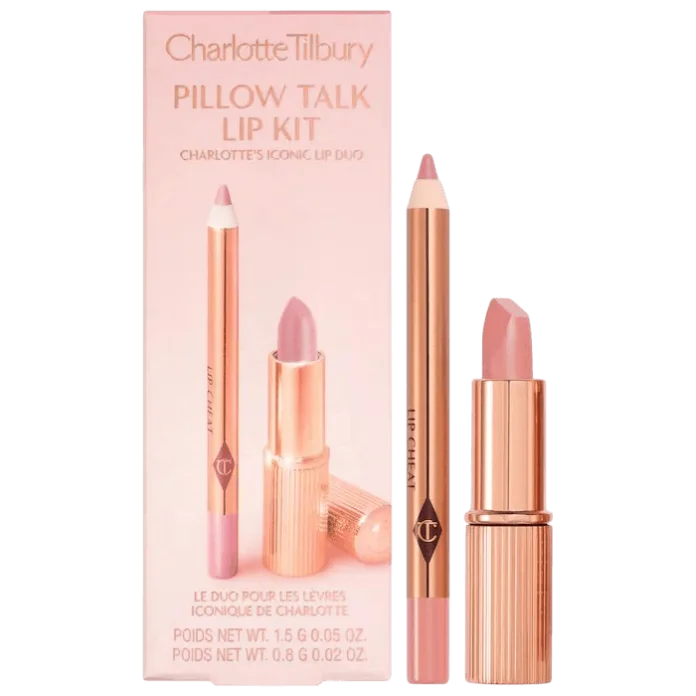 Charlotte Tilbury Pillow Talk Lip Kit Fair lab uchun mini to'plam, 2,3 g