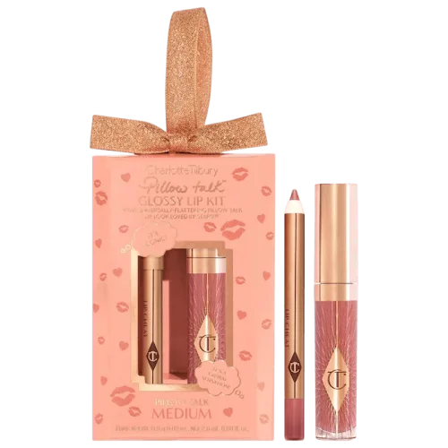 Мини-набор блесков Charlotte Tilbury Pillow Talk Glossy Lips Duo - Pillow Talk Medium