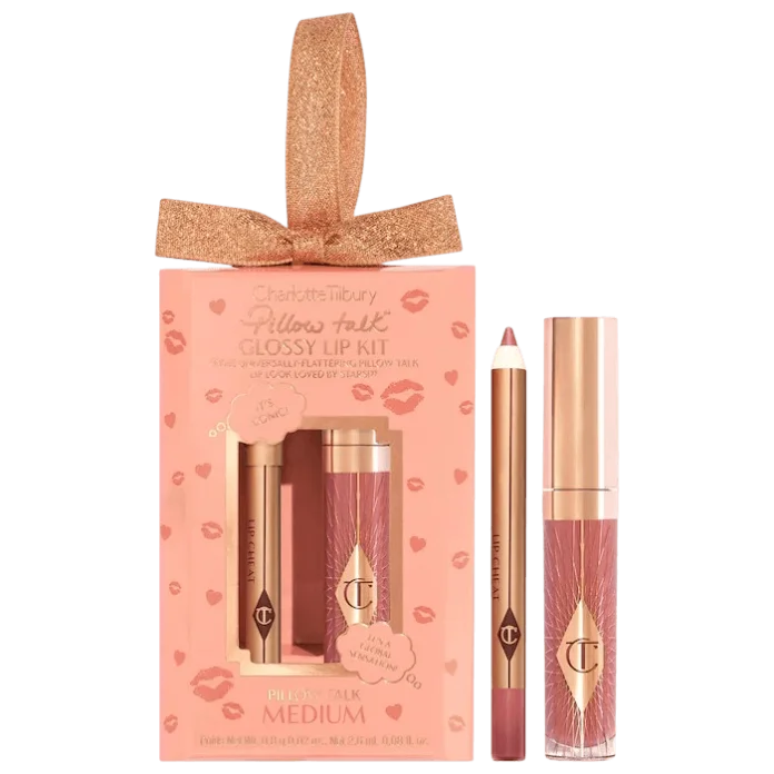 Charlotte Tilbury Pillow Talk Glossy Lips Duo Medium mini gloss to'plami, 7,9 ml
