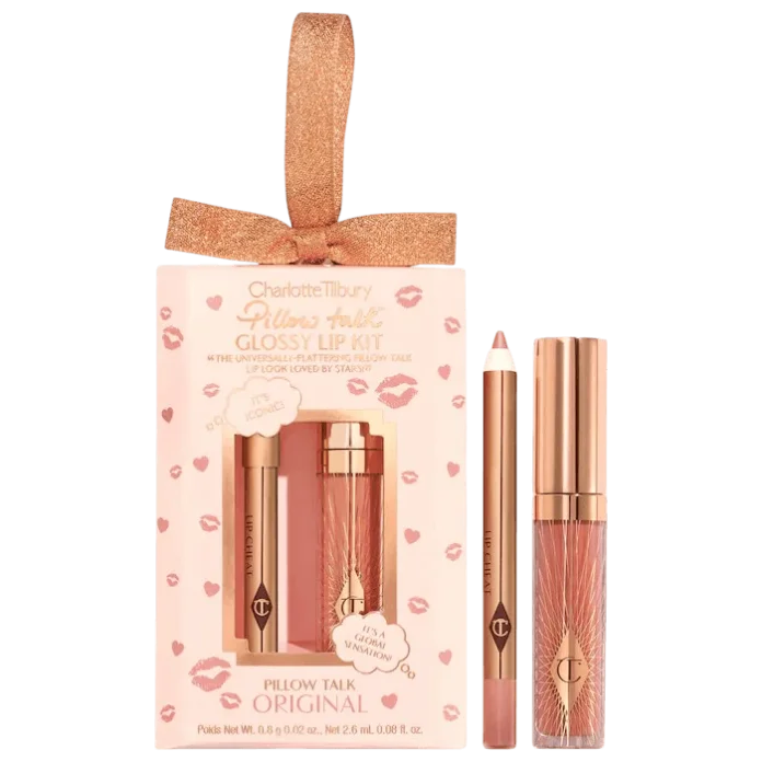 Charlotte Tilbury Pillow Talk Glossy Lips Duo Original mini gloss to'plami, 7,9 ml