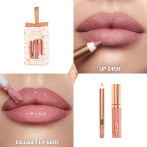 Charlotte Tilbury Pillow Talk Glossy Lips Duo Fair mini gloss to'plami, 7,9 ml