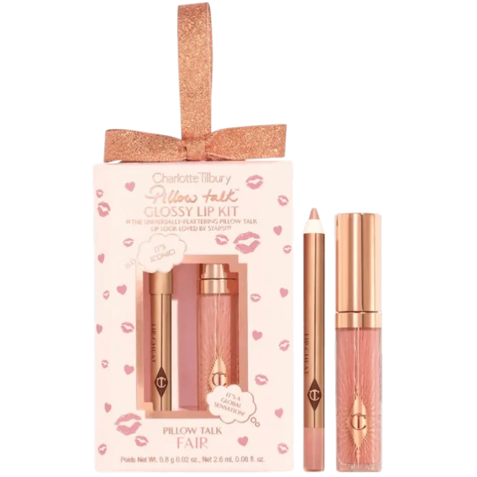Charlotte Tilbury Pillow Talk Glossy Lips Duo Fair mini gloss to'plami, 7,9 ml