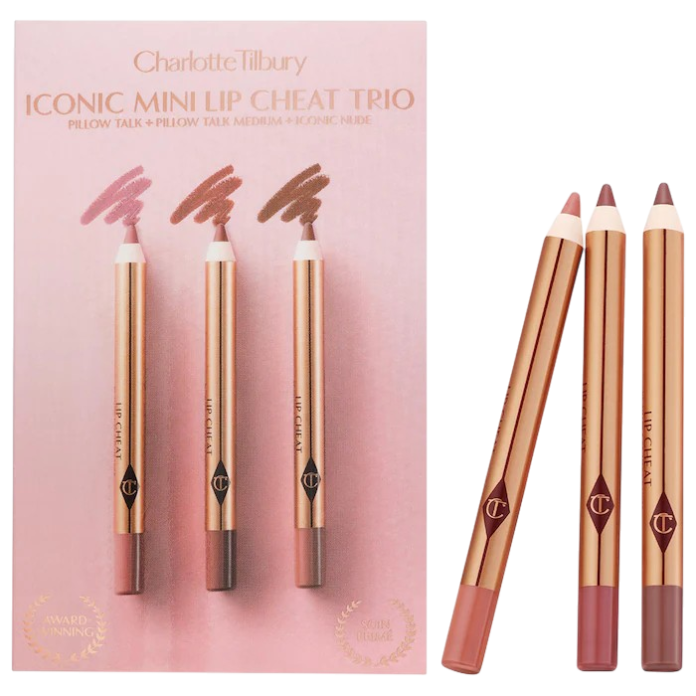 Charlotte Tilbury Mini Iconic Lip Cheat Lip Liner Trio lab qalamlari mini-to'plami
