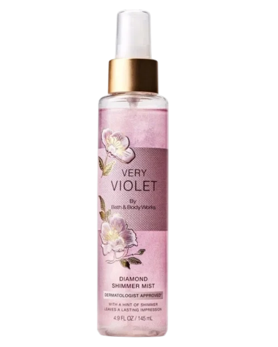 Bath & Body Works Very Violet Diamond Shimmer Mist - 145 ml tana uchun xushbo'y yaltiroq mist