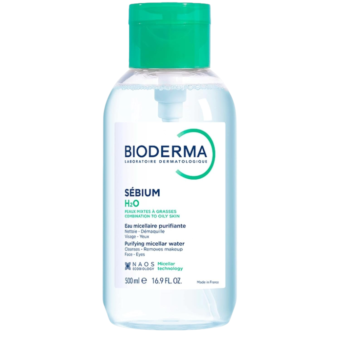 Мицеллярная вода для жирной и комбинированной кожи с помпой BIODERMA sebium h2o 500ml