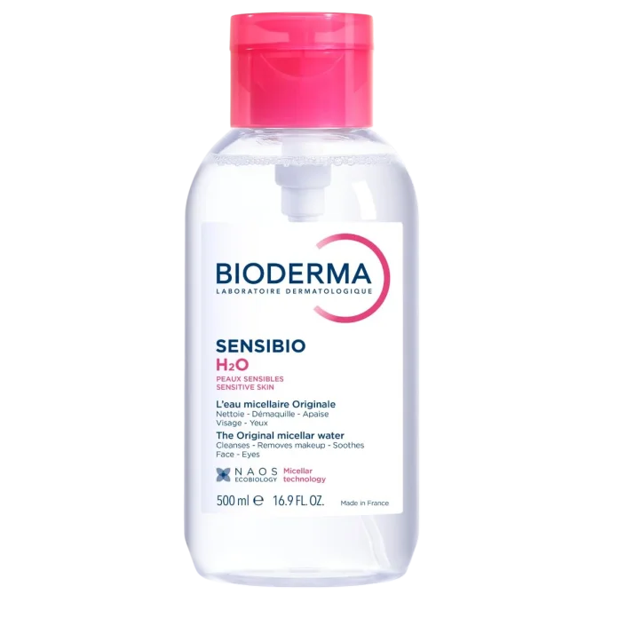 Мицеллярная вода для чувствительной кожи с помпой BIODERMA sensibio h2o 500ml